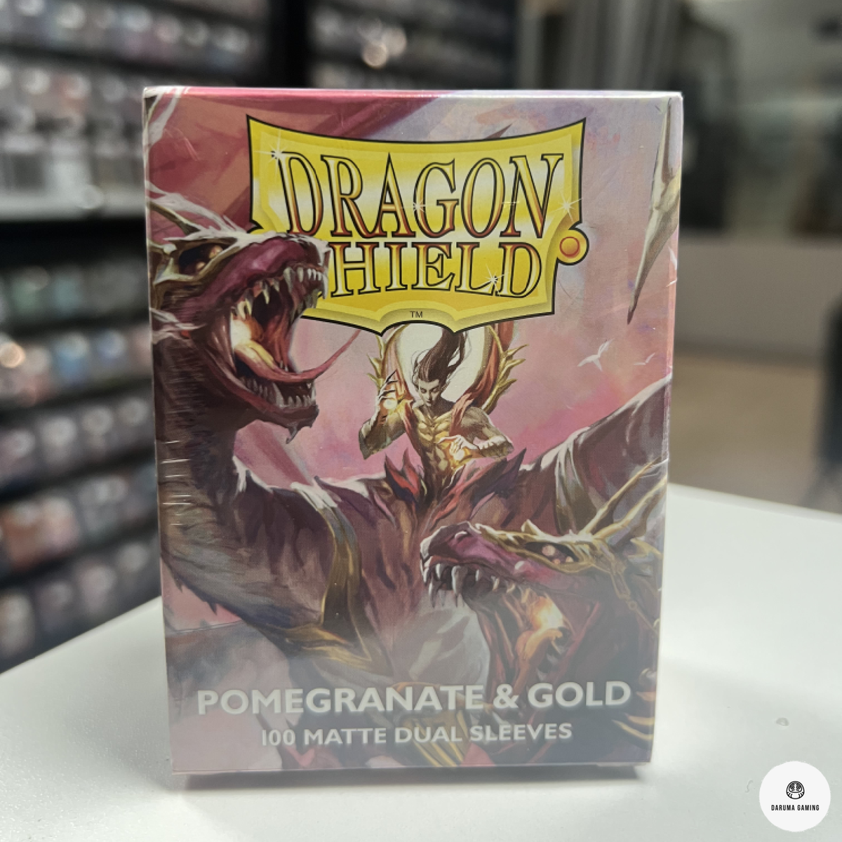 Dragon Shield Pomegranate & Gold Matte Dual Sleeves (100 Sleeves)