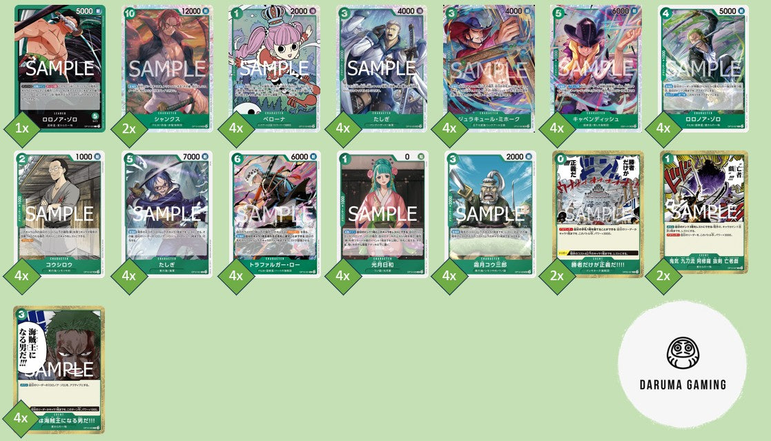 OP12 - Green - Zoro Pre-Made Deck (Japanese)