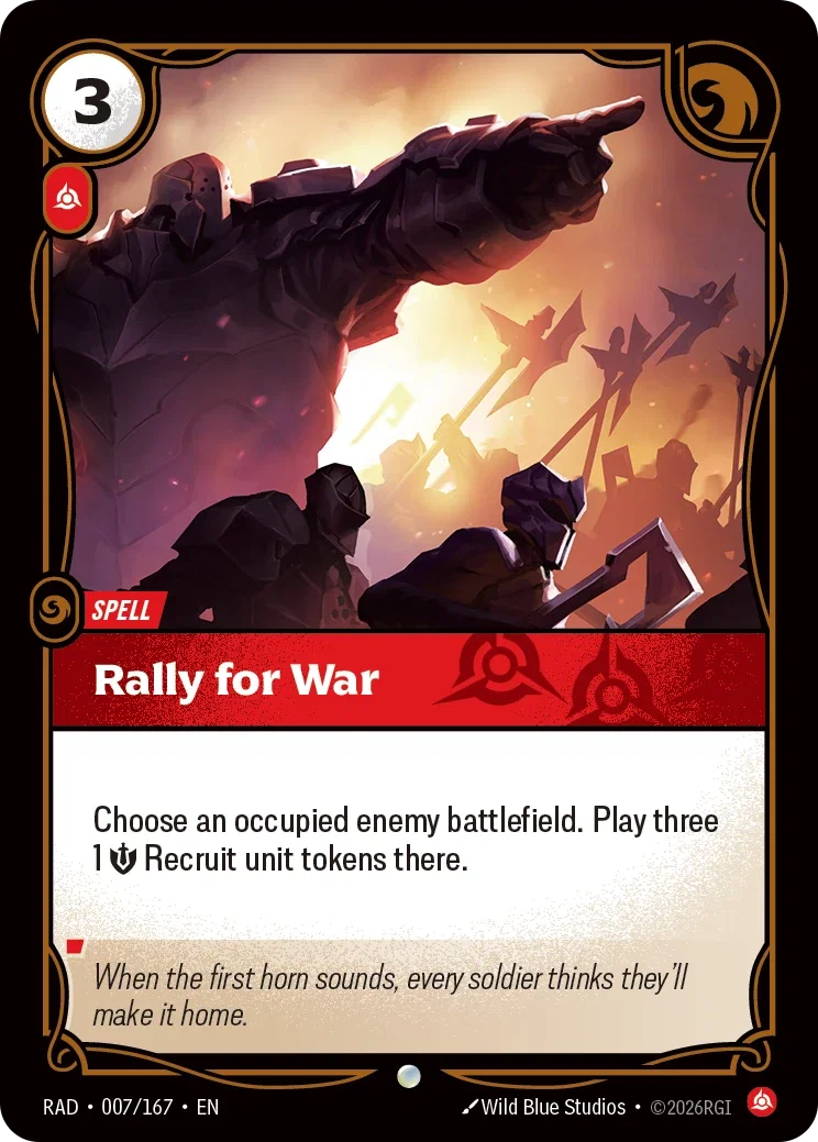 Rally for War (Foiled) RAD-007/167 (Foiled) Riftbound Radiance