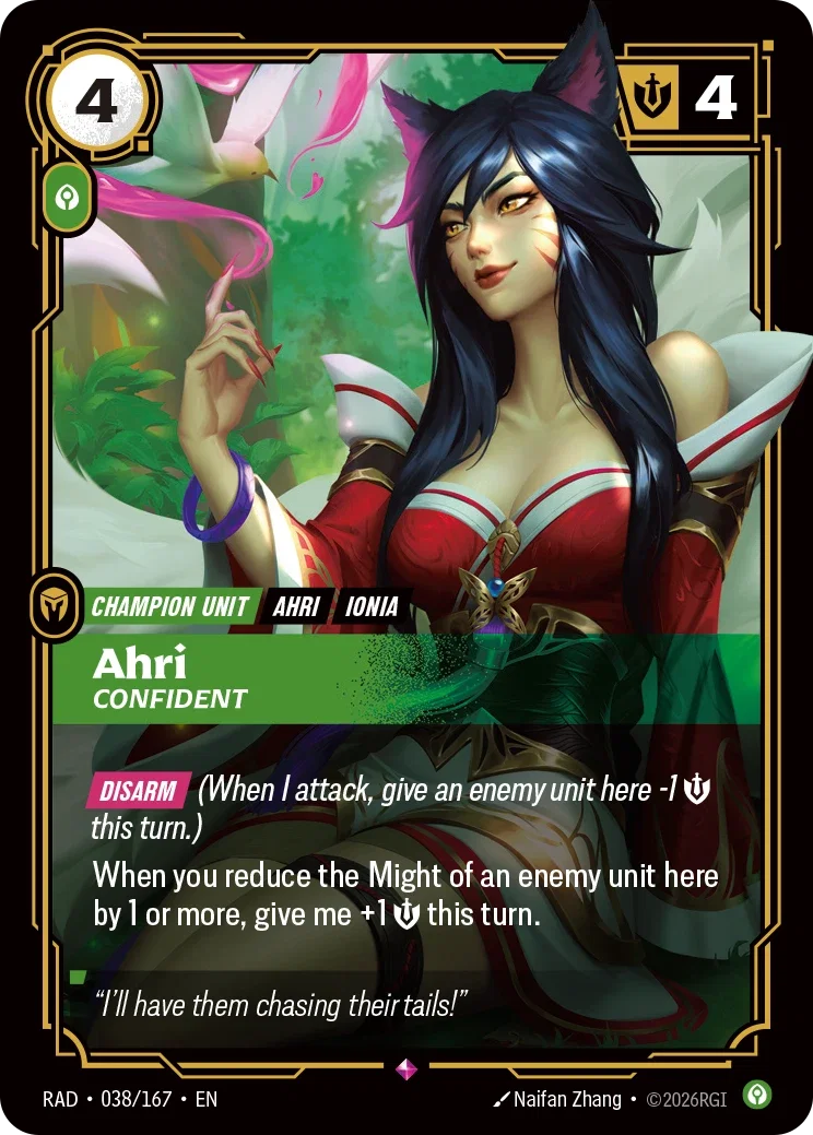 Ahri, Confident RAD-038/167 Riftbound Radiance