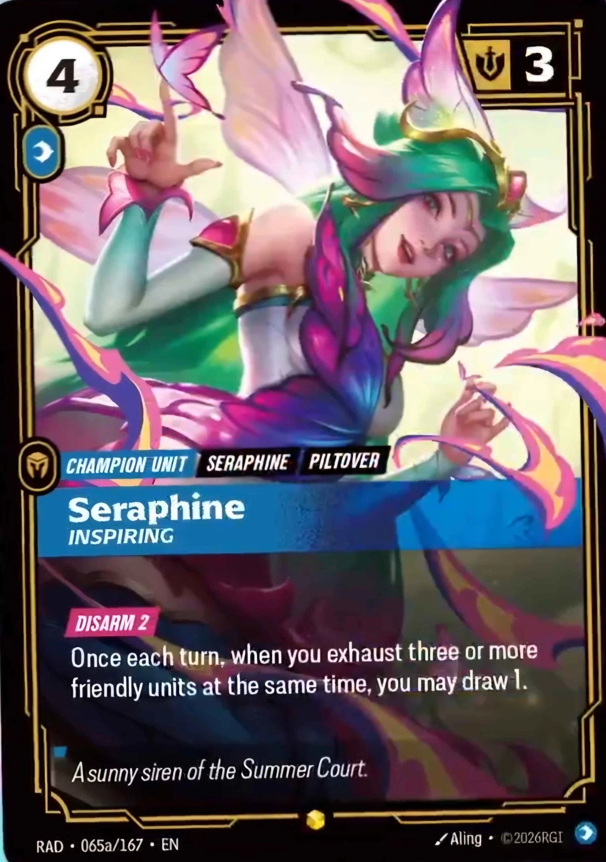 Seraphine, Inspiring RAD-065A/167 Riftbound Radiance