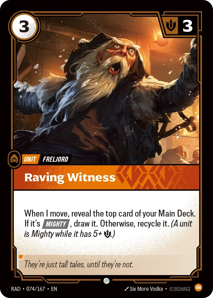 Raving Witness (Foiled) RAD-074/167 (Foiled) Riftbound Radiance