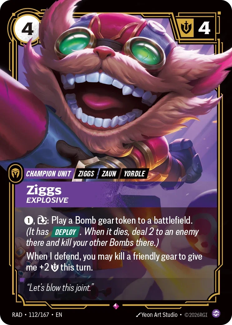 Ziggs, Explosive RAD-112/167 Riftbound Radiance
