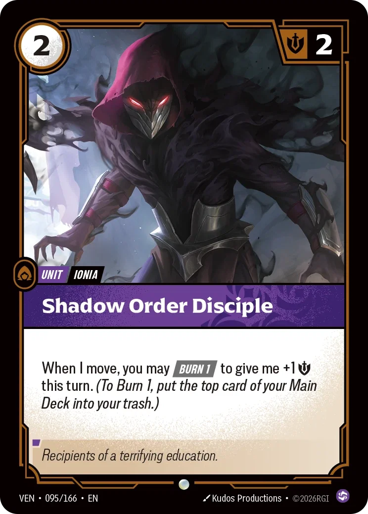 Shadow Order Disciple VEN-095/166 (Foiled) Riftbound Vendetta