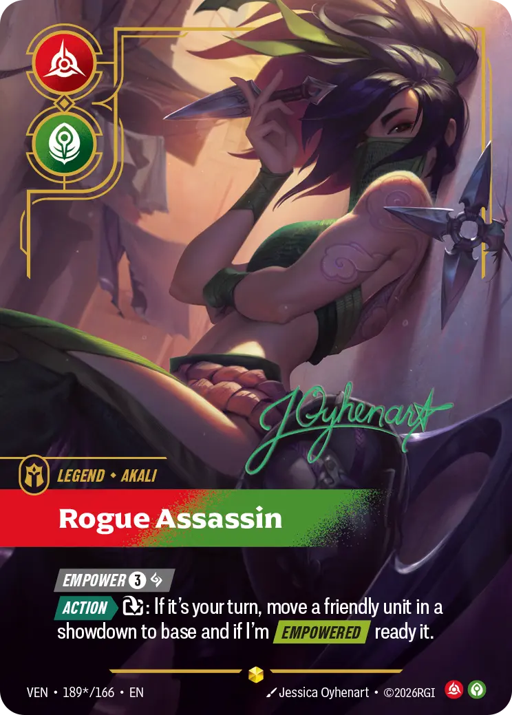 Akali, Rogue Assassin VEN-189*/166 Riftbound Vendetta