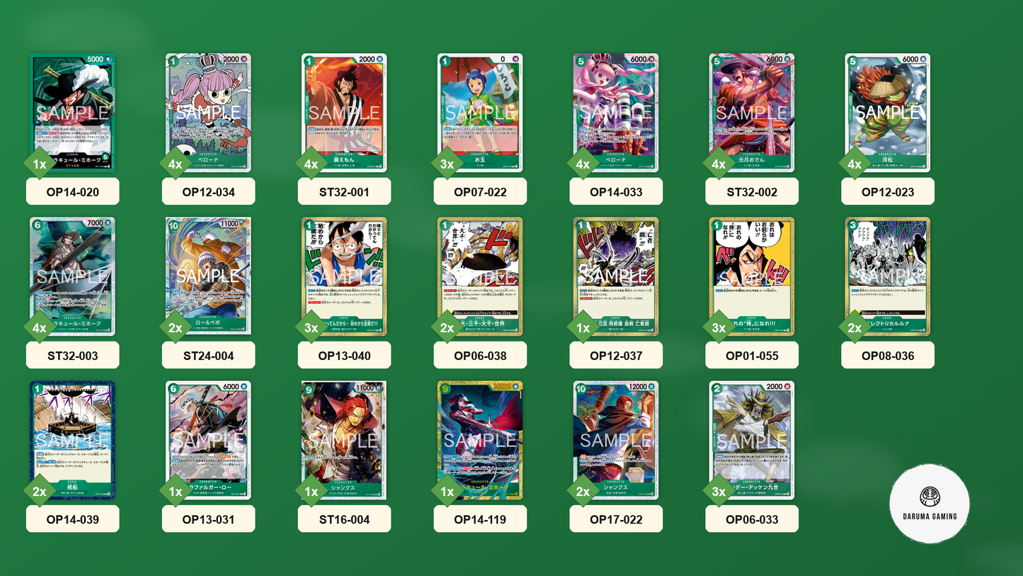 OP14 - Green - Mihawk Pre-Made Deck (Japanese)