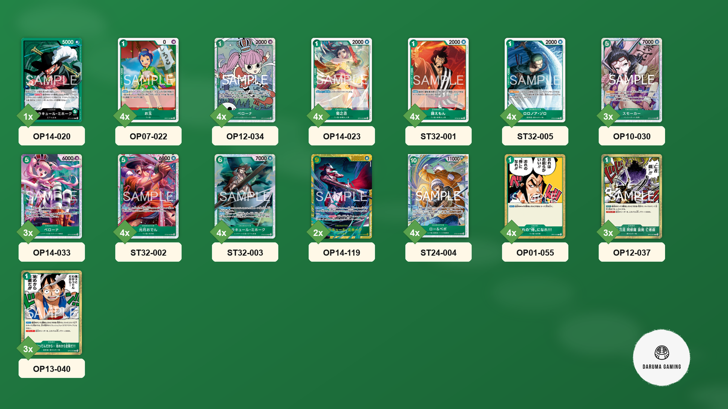 OP14 - Green - Mihawk Pre-Made Deck (Japanese)