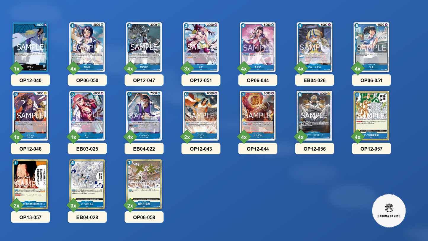 OP12 - Blue - Kuzan Pre-Made Deck (Japanese)