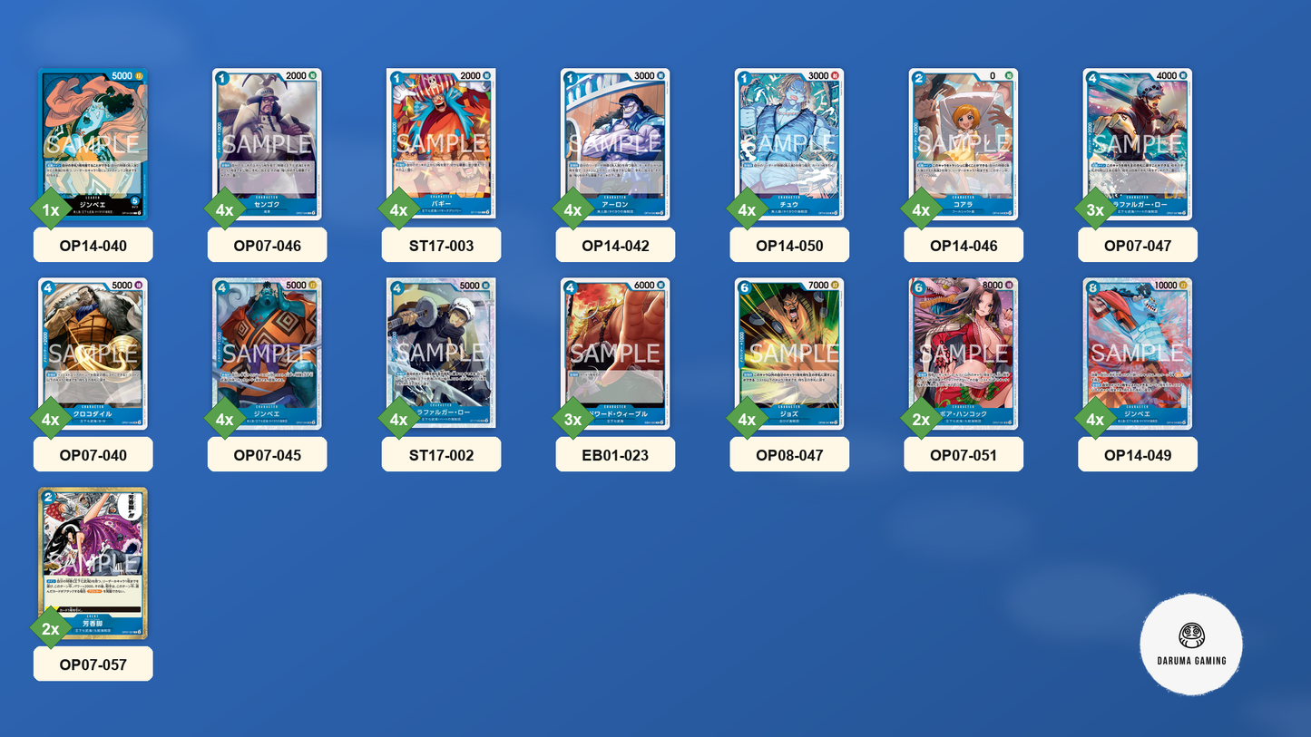 OP14 - Blue - Jinbe Pre-Made Deck (Japanese)