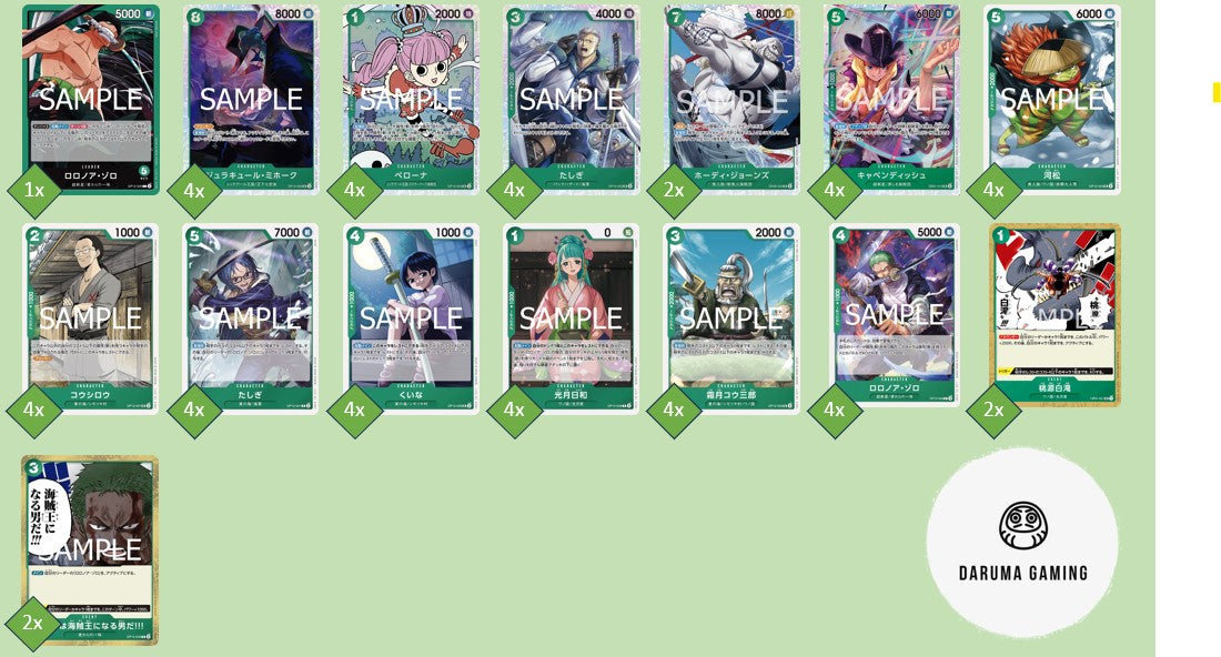 OP12 - Green - Zoro Pre-Made Deck (Japanese)