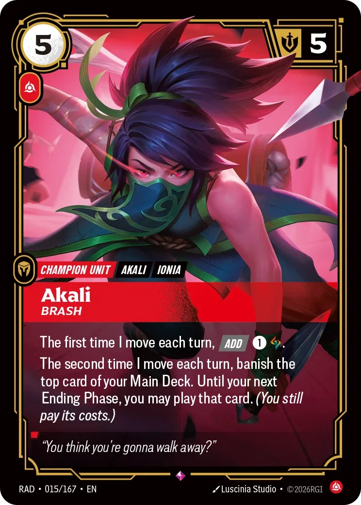 Akali, Brash RAD-015/167 Riftbound Radiance