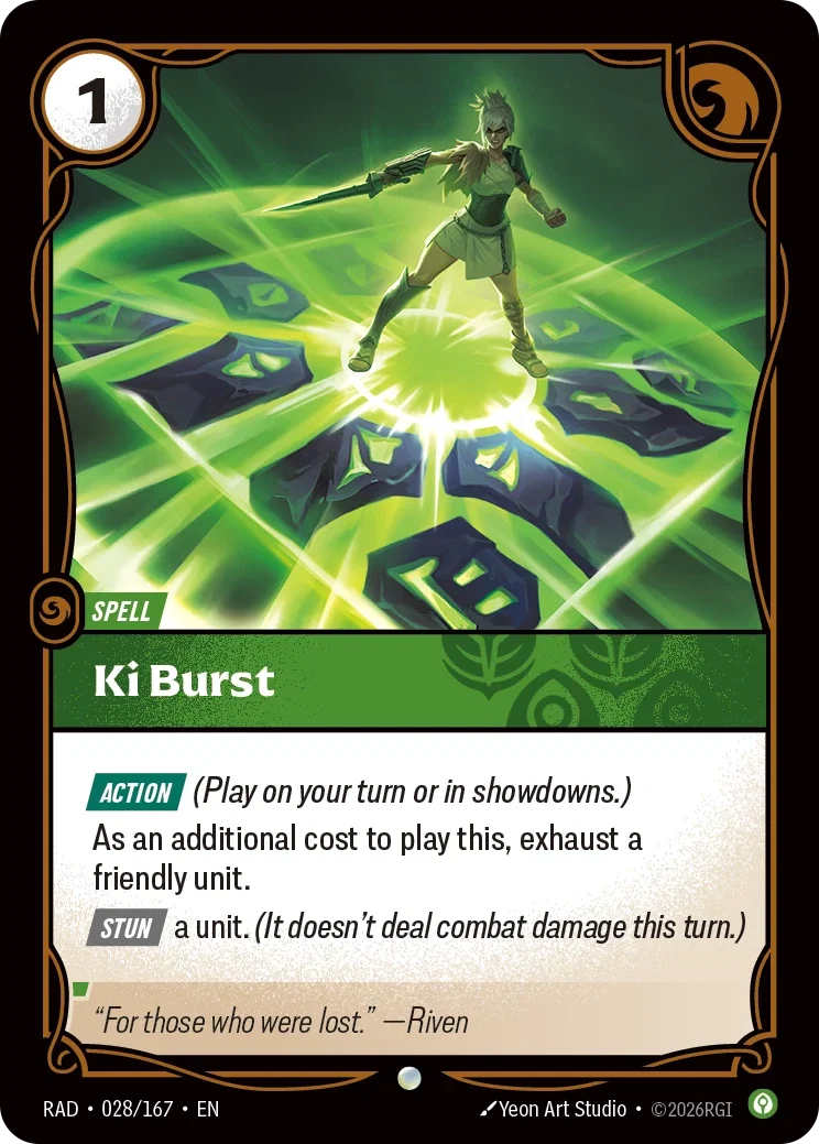 Ki Burst (Foiled) RAD-028/167 (Foiled) Riftbound Radiance