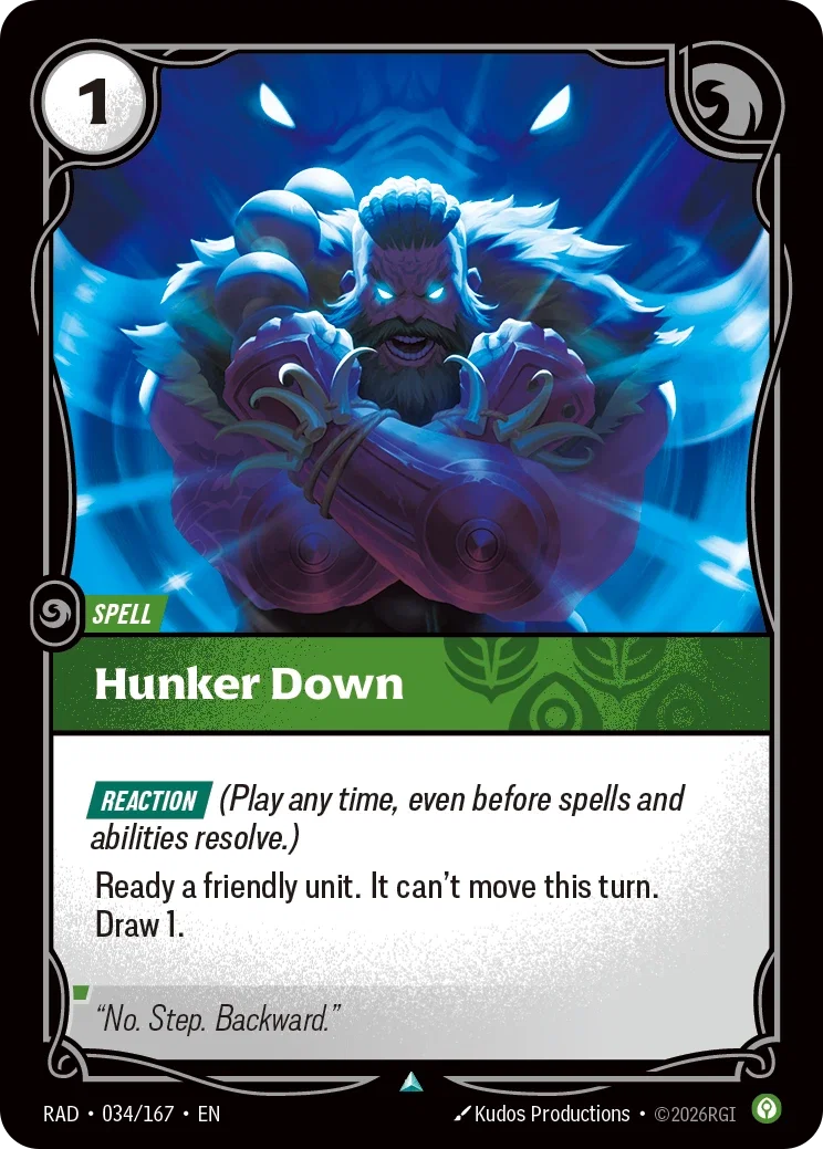 Hunker Down (Foiled) RAD-034/167 (Foiled) Riftbound Radiance