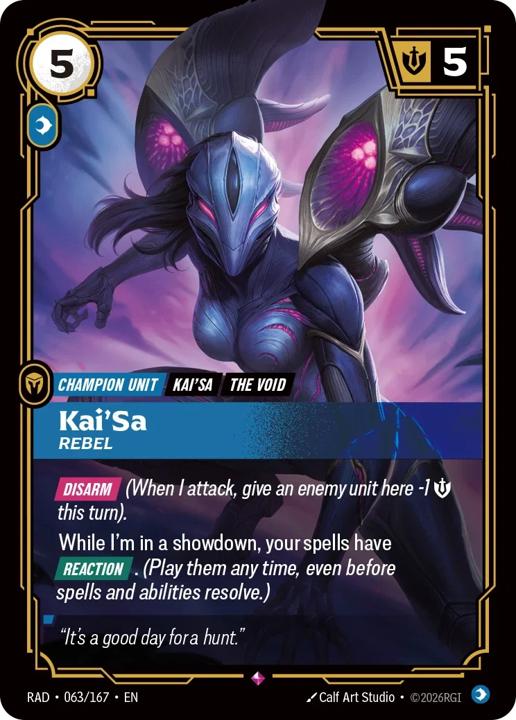Kai'Sa, Rebel RAD-063/167 Riftbound Radiance