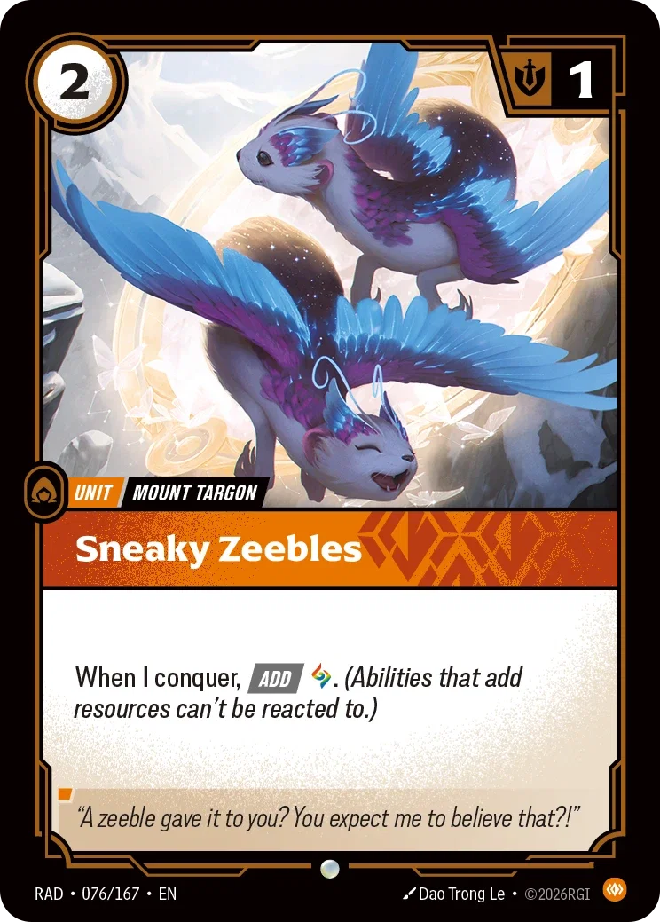 Sneaky Zeebles (Foiled) RAD-076/167 (Foiled) Riftbound Radiance