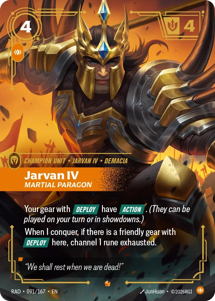 Jarvan IV, Martial Paragon RAD-091/167 Riftbound Radiance
