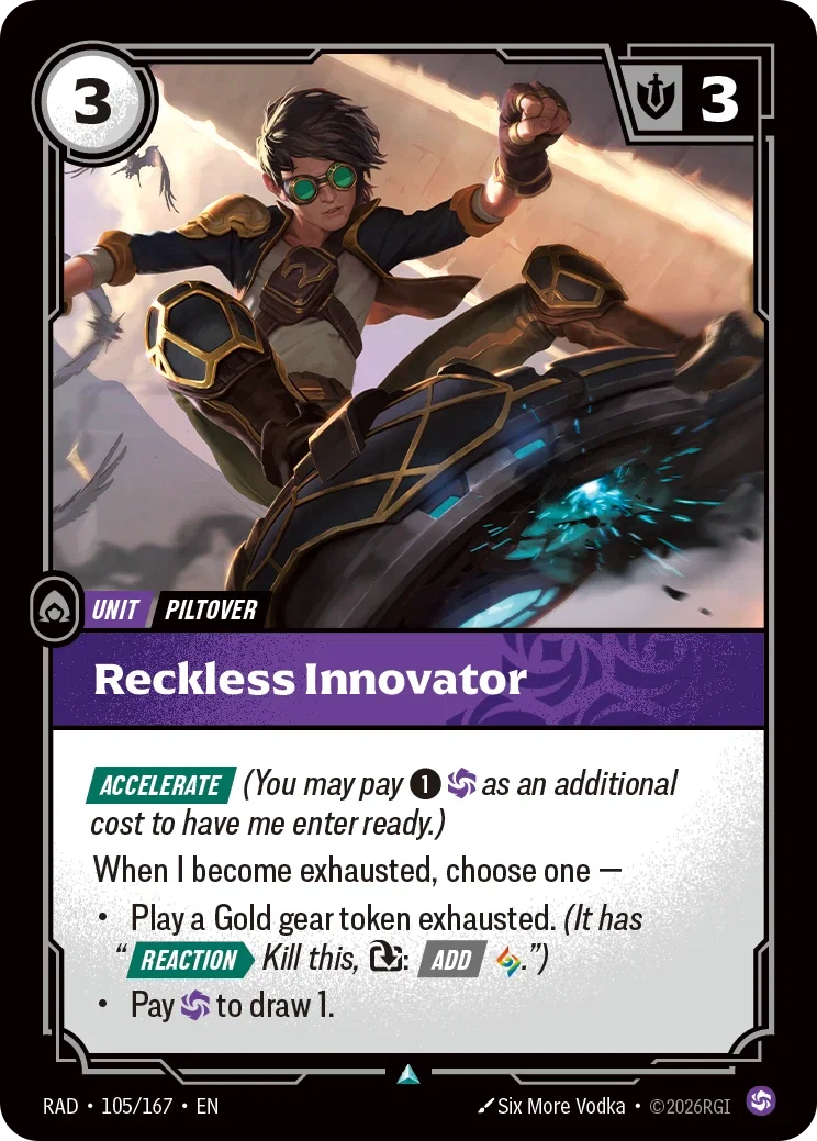 Reckless Innovator (Foiled) RAD-105/167 (Foiled) Riftbound Radiance