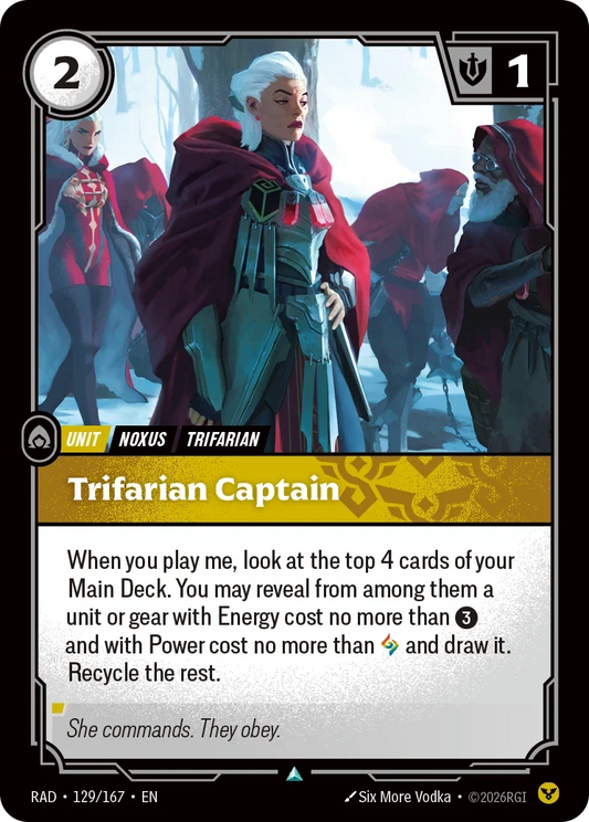 Trifarian Captain (Foiled) RAD-129/167 (Foiled) Riftbound Radiance