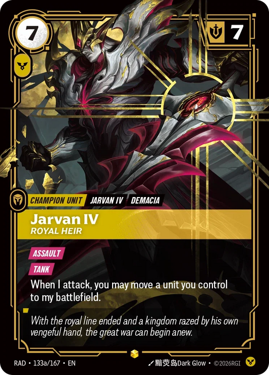 Jarvan IV, Royal Heir RAD-133A/167 Riftbound Radiance