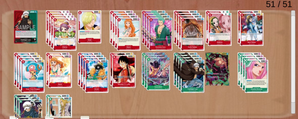 OP01 Red Green Law Pre-Made Deck