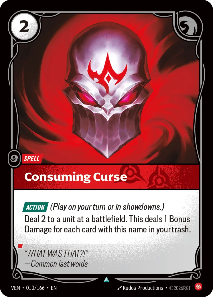 Consuming Curse VEN-010/166 (Foiled) Riftbound Vendetta