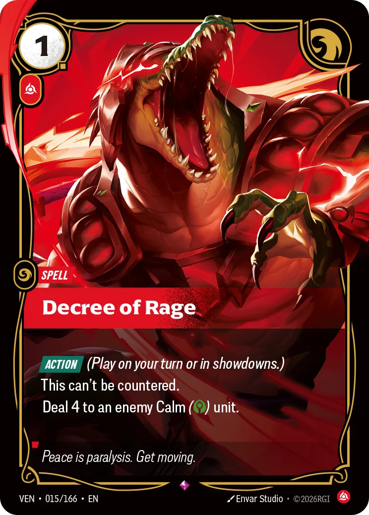 Decree of Rage VEN-015/166 Riftbound Vendetta