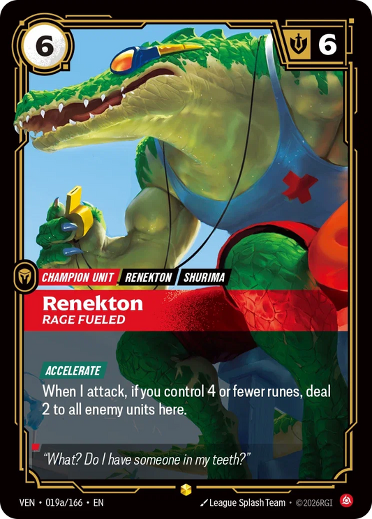 Renekton, Rage Fueled VEN-019A/166 Riftbound Vendetta