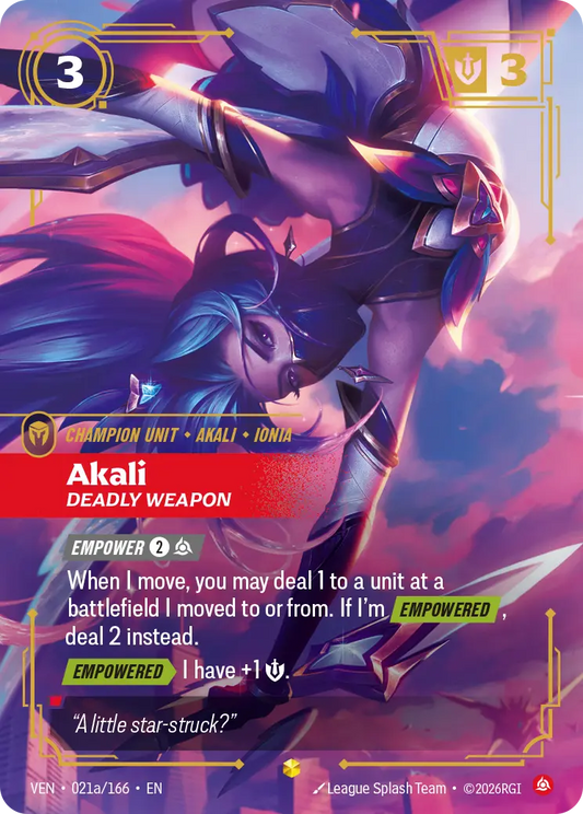 Akali, Deadly Weapon VEN-021A/166 Riftbound Vendetta