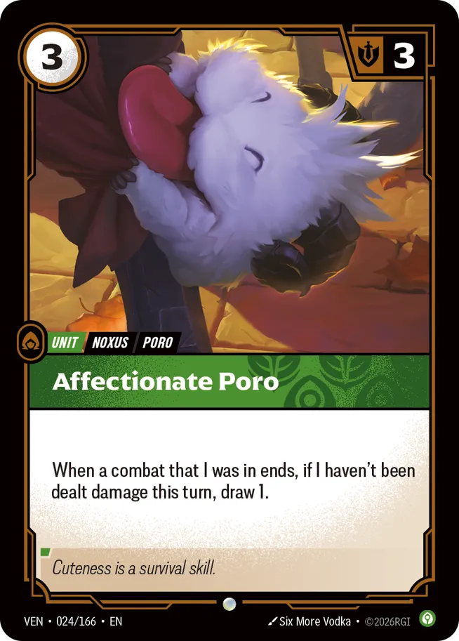 Affectionate Poro VEN-024/166 (Foiled) Riftbound Vendetta