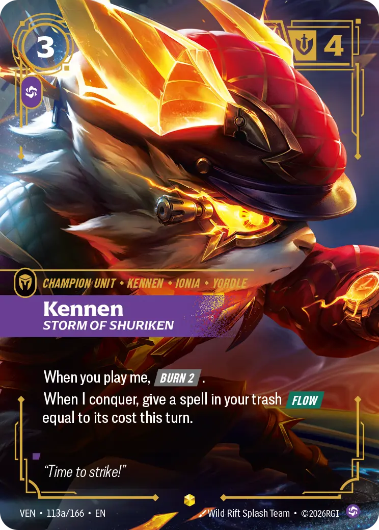 Kennen, Storm of Shuriken VEN-113A/166 Riftbound Vendetta