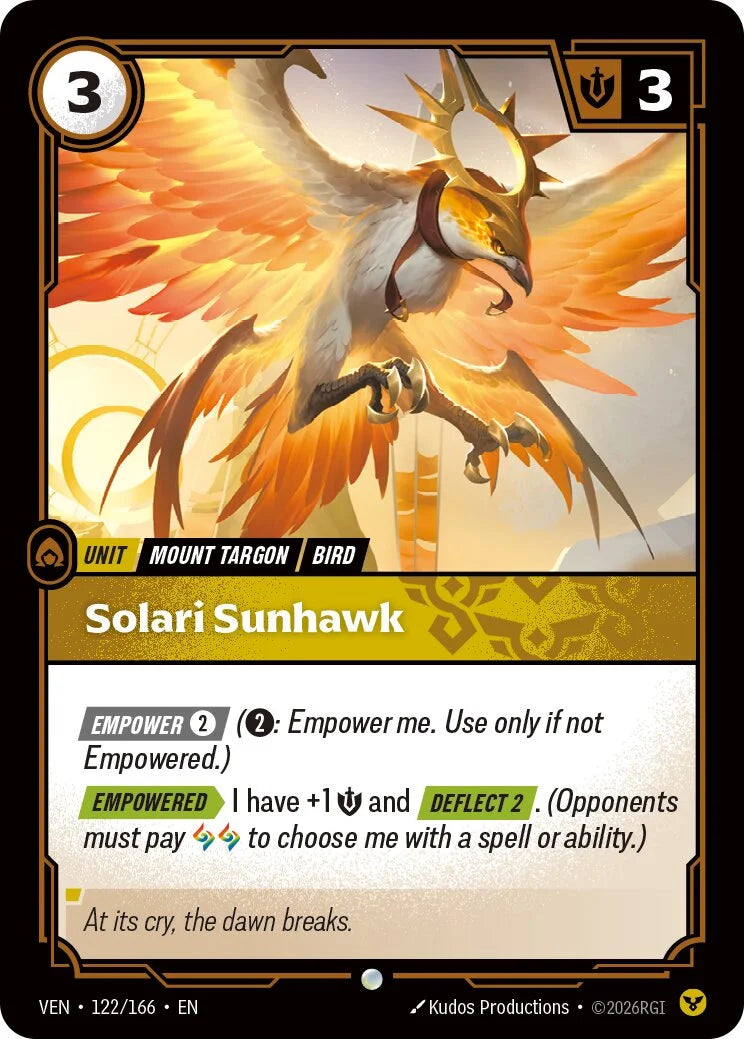 Solari Sunhawk VEN-122/166 Riftbound Vendetta