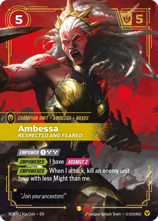 Ambessa, Respected and Feared VEN-136A/166 Riftbound Vendetta
