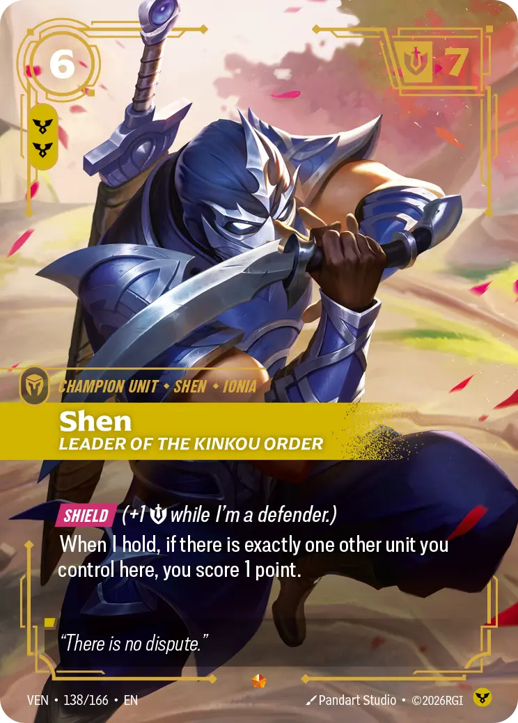Shen, Leader of the Kinkou Order VEN-138/166 Riftbound Vendetta