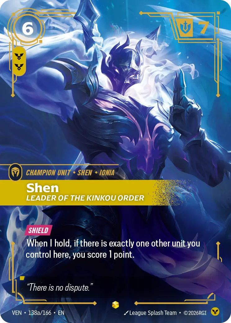 Shen, Leader of the Kinkou Order VEN-138A/166 Riftbound Vendetta