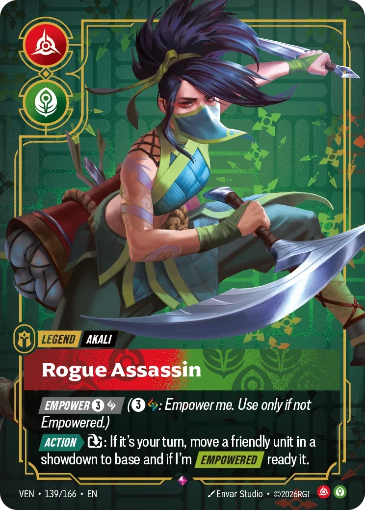 Akali, Rogue Assassin VEN-139/166 Riftbound Vendetta