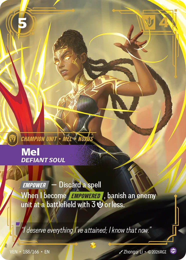 Mel, Defiant Soul VEN-188/166 Riftbound Vendetta