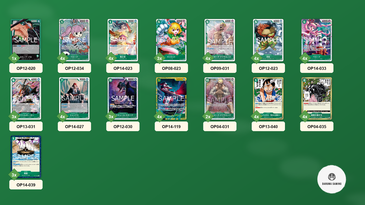 OP12 - Green - Zoro Pre-Made Deck (Japanese)