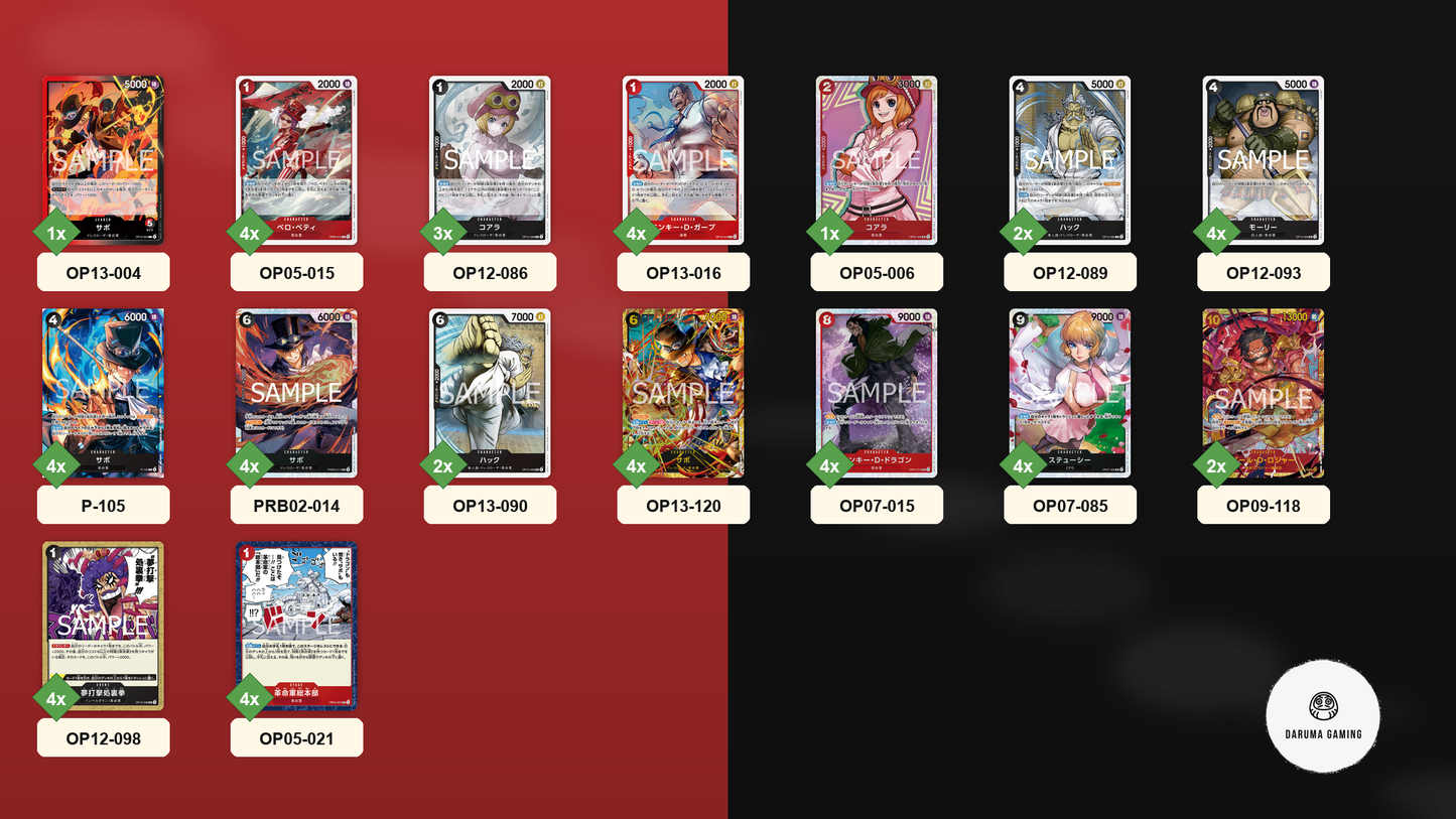 OP13 - Red Black - Sabo Pre-Made Deck (Japanese)