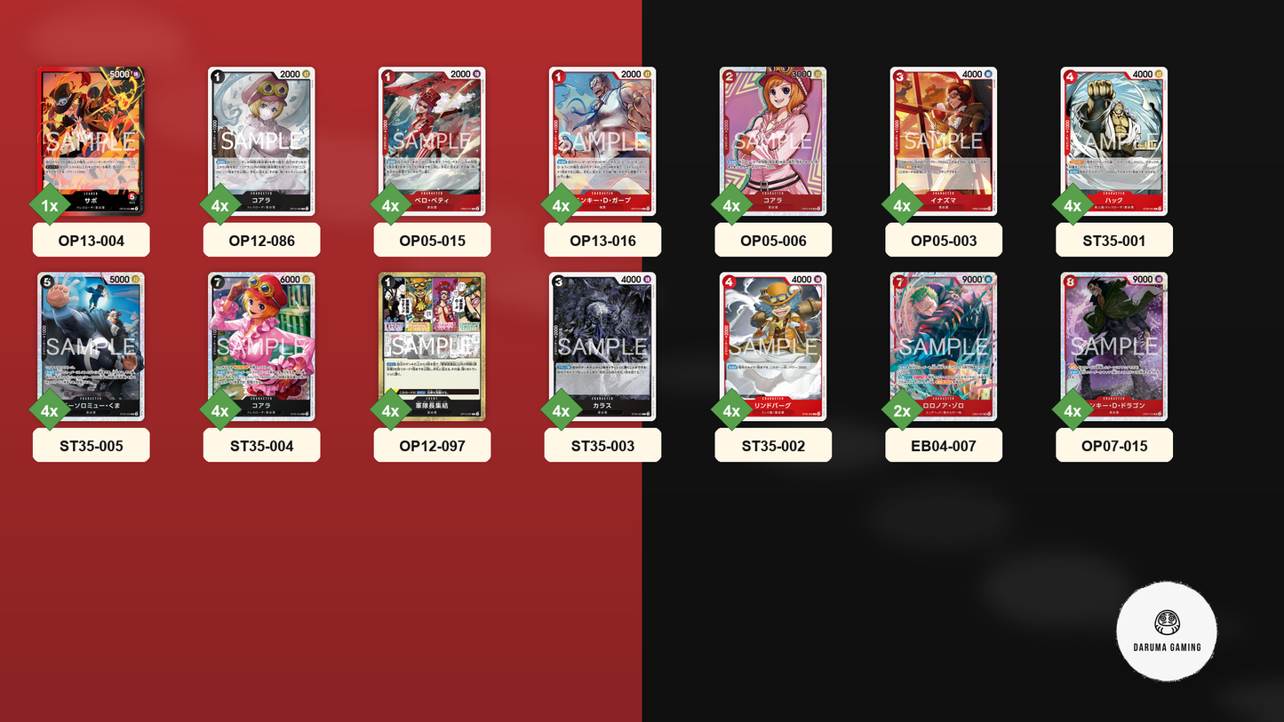 OP13 - Red Black - Sabo Pre-Made Deck (Japanese)