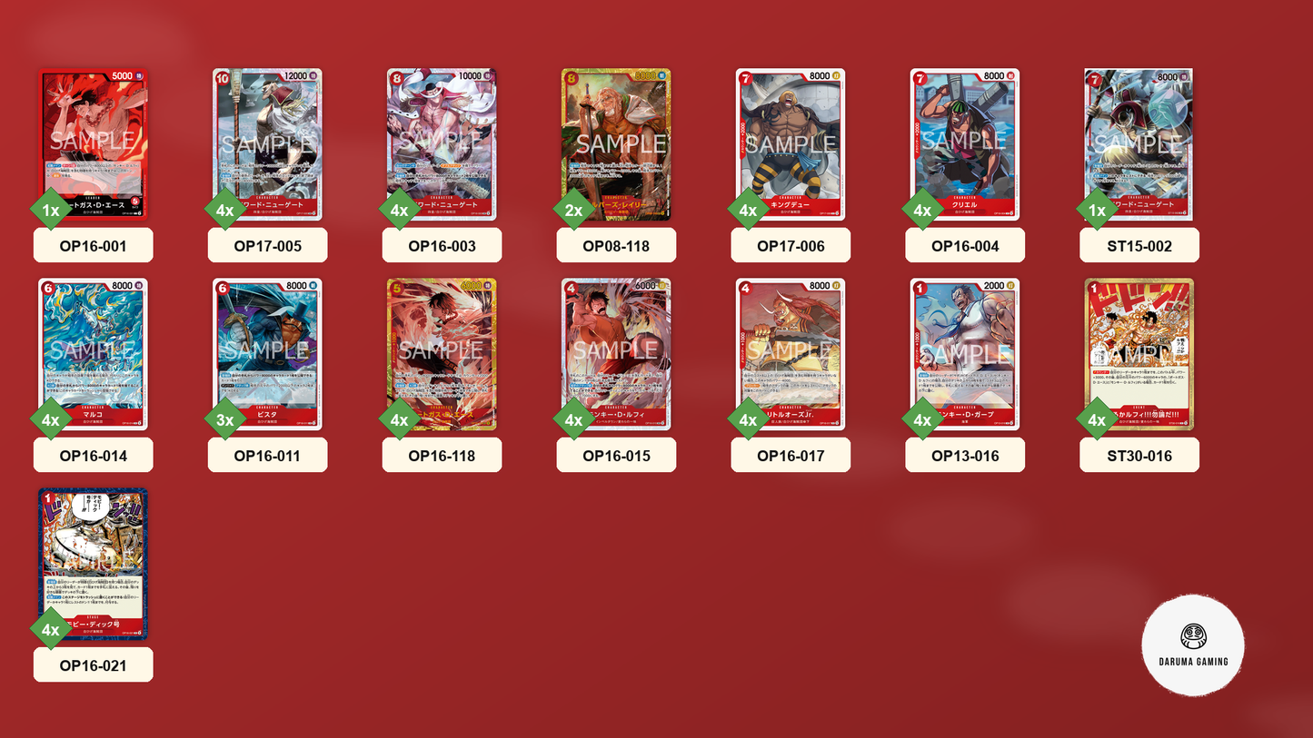 OP16 - Red - Ace Pre-Made Deck (Japanese)