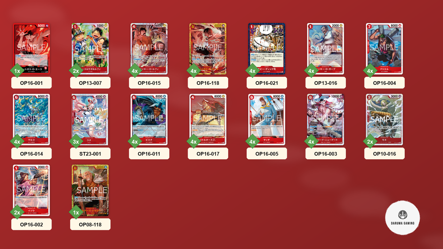 OP16 - Red - Ace Pre-Made Deck (Japanese)